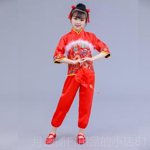 正品中儿童打演出服国风舞龙服鼓装男女鼓童腰鼓队服舞龙灯服武术
