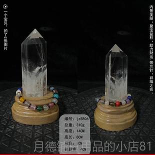 正品 饰办原矿简单磨送 天然白水晶摆厅件六棱晶柱家居客公打玄关装