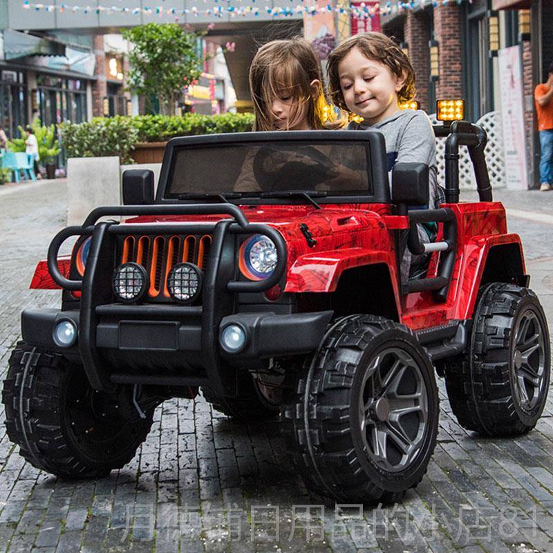 正品双座儿童电动车四轮汽车宝孩宝婴儿坐遥控越野车男女孩具车玩