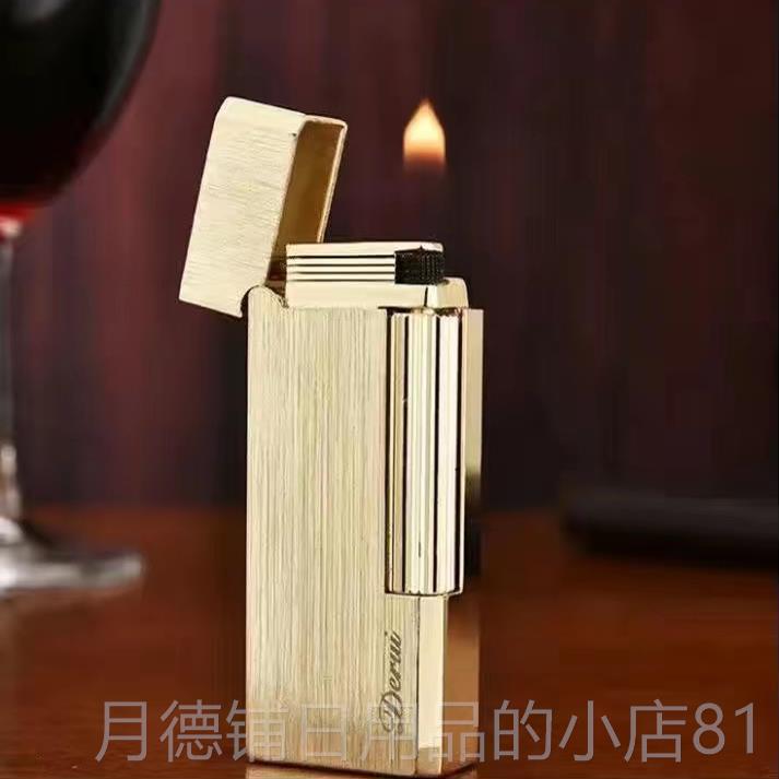 正品火磨轮打火机气长版窄款侧滑银色轮雕刻男士充烟具礼品充气砂