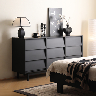 艾迪嘉 实木九斗柜现代简约卧室靠墙收纳柜家用大容量 森屿储物柜