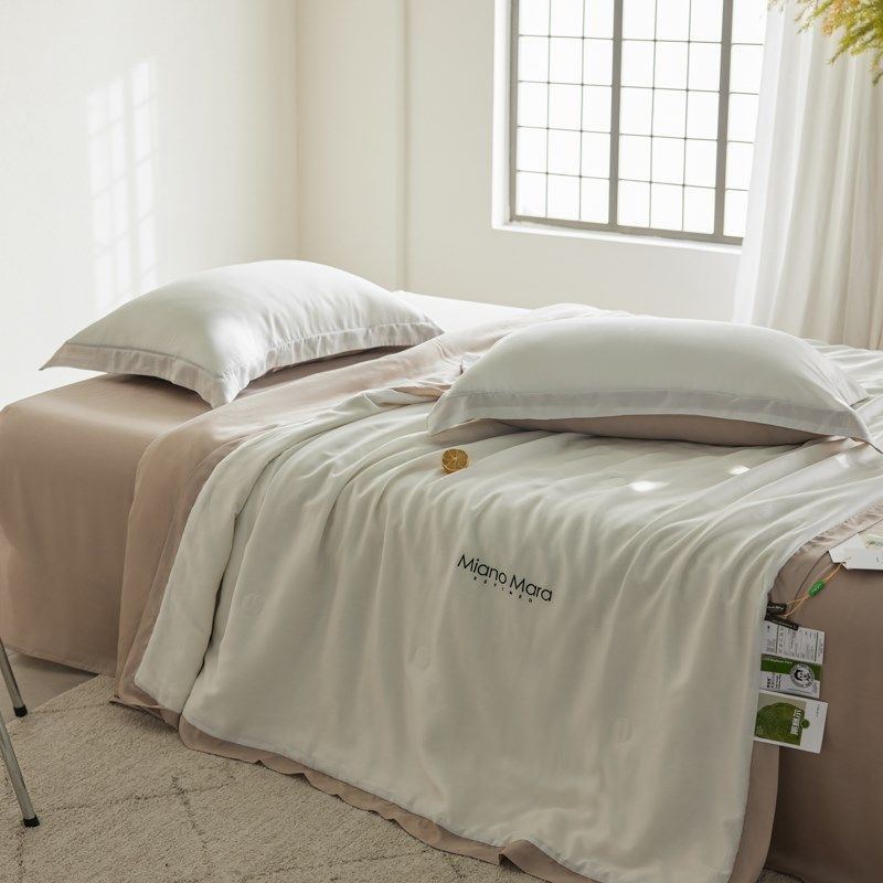 肥子妈新款莱赛尔天丝纯色双拼大豆夏被空调被丝滑凉感夏季薄被子,床上用品,化纤被,淘宝优惠券,粉丝福利购,淘宝优惠卷