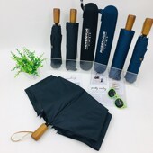 热人花晴雨复古木柄雨伞双人大号遮阳伞太阳伞三折叠男女C1366