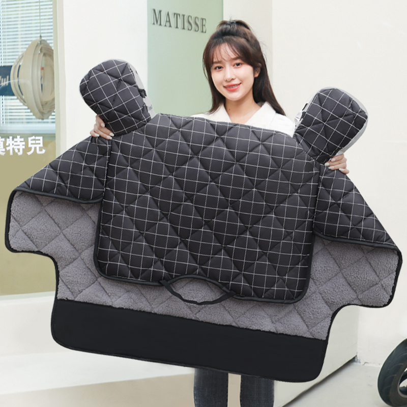 电动车挡风被冬季加绒加厚款电动机车冬天防水防风四季通用保暖