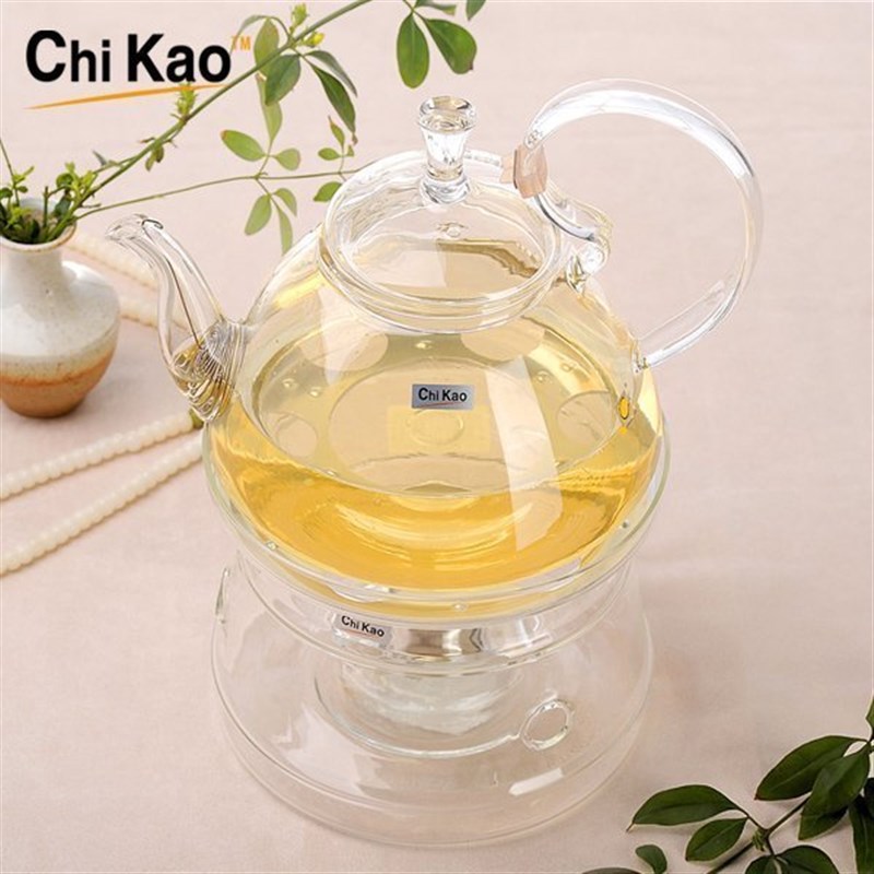 奇高花茶壶套装蜡烛底座加热耐热加厚下午茶过滤水果玻璃茶具套装