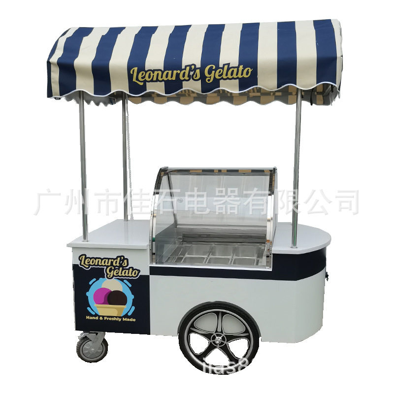 2025新款 户外小吃车 商用 甜品摆摊车 gelato cart 冰淇淋摆摊车
