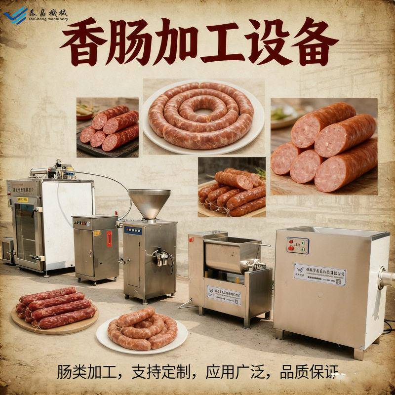 大型香肠加工设备川味麻辣肠全套流水线 德式烤肠加工全套机器