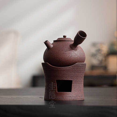 圭隐堂复古手工粗陶酒精炉家用温茶炉暖茶炉煮茶炉围炉煮茶壶套装