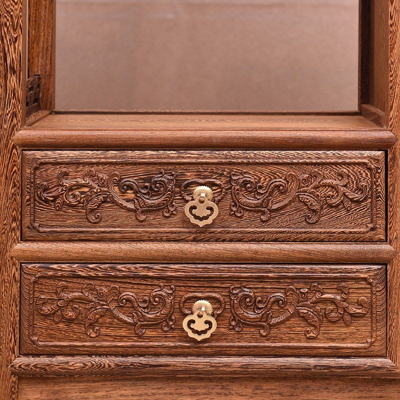 仿古隔断博古架中式多宝阁展示架鸡翅木客厅玄关实木摆件架陈列架