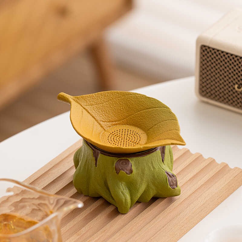 创意陶瓷茶漏 手工橘子树叶滤茶器 茶叶过滤网茶滤网功夫茶道零配