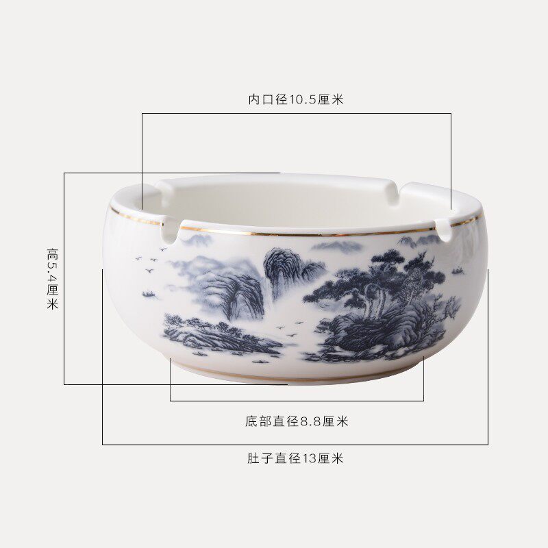 时尚实用办公室茶几酒吧网吧客厅个性创意欧式复古小号陶瓷烟灰缸