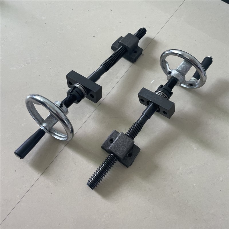 手摇梯形螺纹丝杆手摇T型丝杠螺母装轴承滑台配手轮紧固