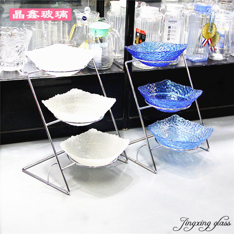 酒店自助台早餐厅多三层盘小吃凉菜水果容器皿餐具食物展示架商用