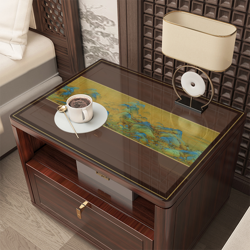 中式镂空软玻璃床头柜盖布PVC防水免洗防油桌垫茶几桌面柜子垫