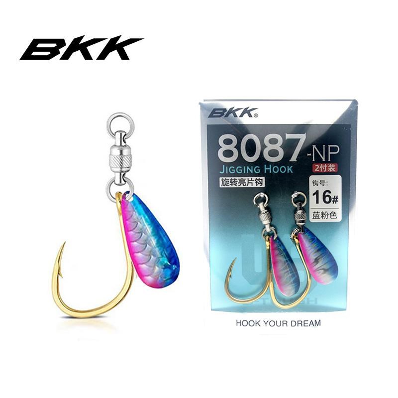 BKK黑金刚柳叶旋转亮片钩8087-NP海钓铁板钩快抽慢摇钩大物鱼钩