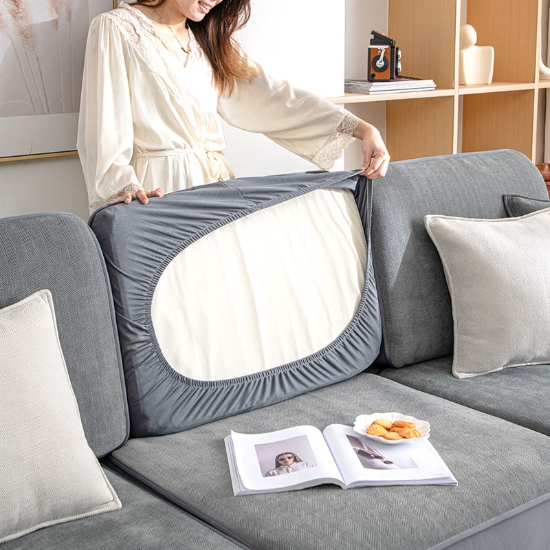 定制】人字纹雪尼尔沙发笠四季通用沙发垫子防滑沙发罩MN