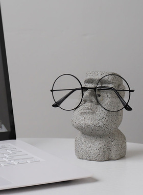 创意搞怪人像树脂道具眼镜店装饰品高级感摆件桌面眼镜支架眼镜托