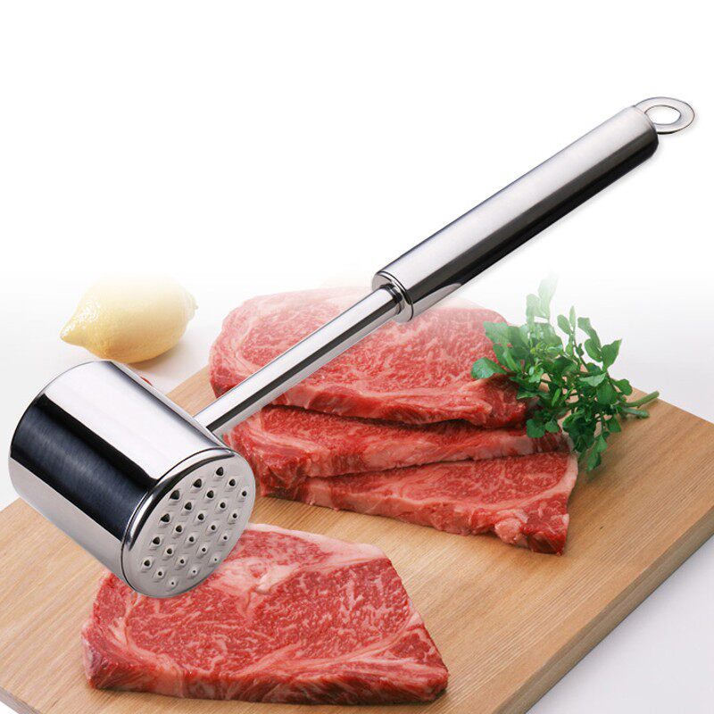 304不锈钢牛排锤子 加重双面敲肉锤 松肉锤猪扒锤 松肉敲肉器