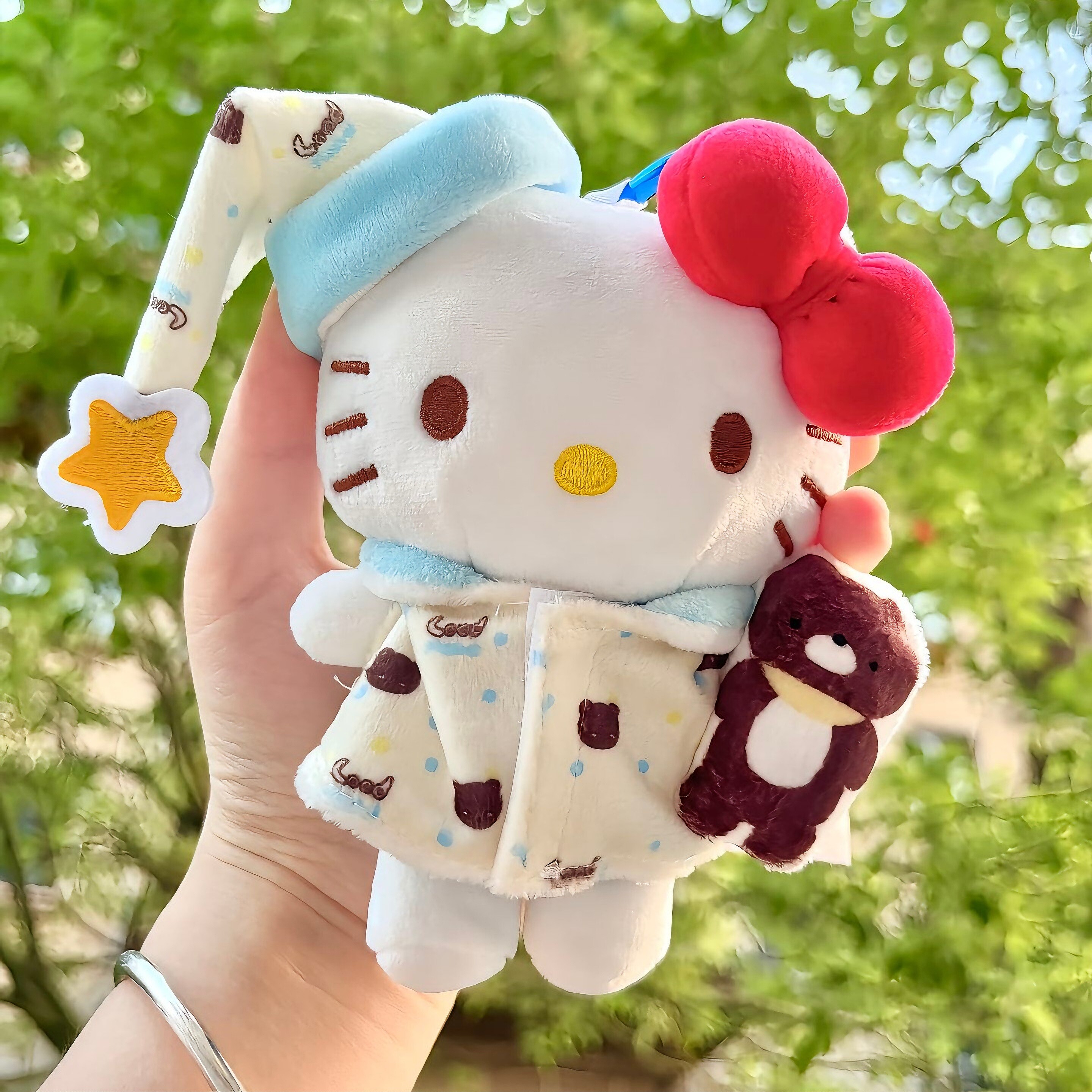 正版睡衣kitty毛绒公仔包包挂件汽车钥匙扣挂饰送闺蜜礼物送女友