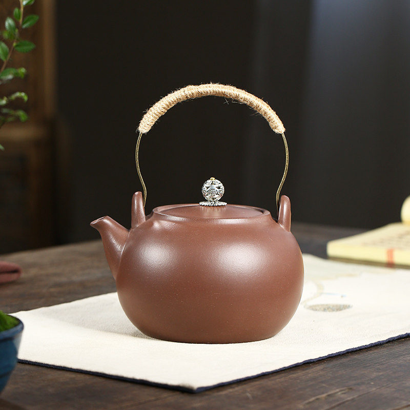 宜兴提梁紫砂壶电陶炉煮茶壶煮水蒸茶器电热烧水茶炉陶瓷茶具套装