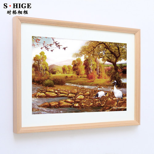 实木画框定制相框挂墙任意尺寸装裱20 24寸卡纸a3A4木质外框4k8开