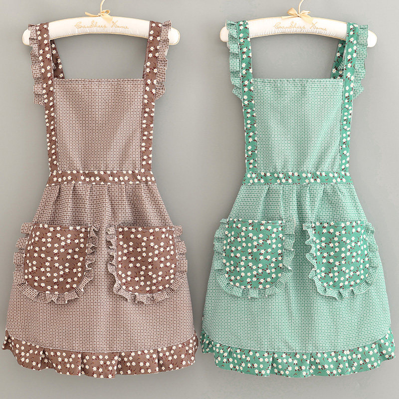 洋气帆布碎花公主裙围裙透气家用新款2024围腰餐饮工作服防油防污,家庭/个人清洁工具,围裙,淘宝优惠券,粉丝福利购,淘宝优惠卷