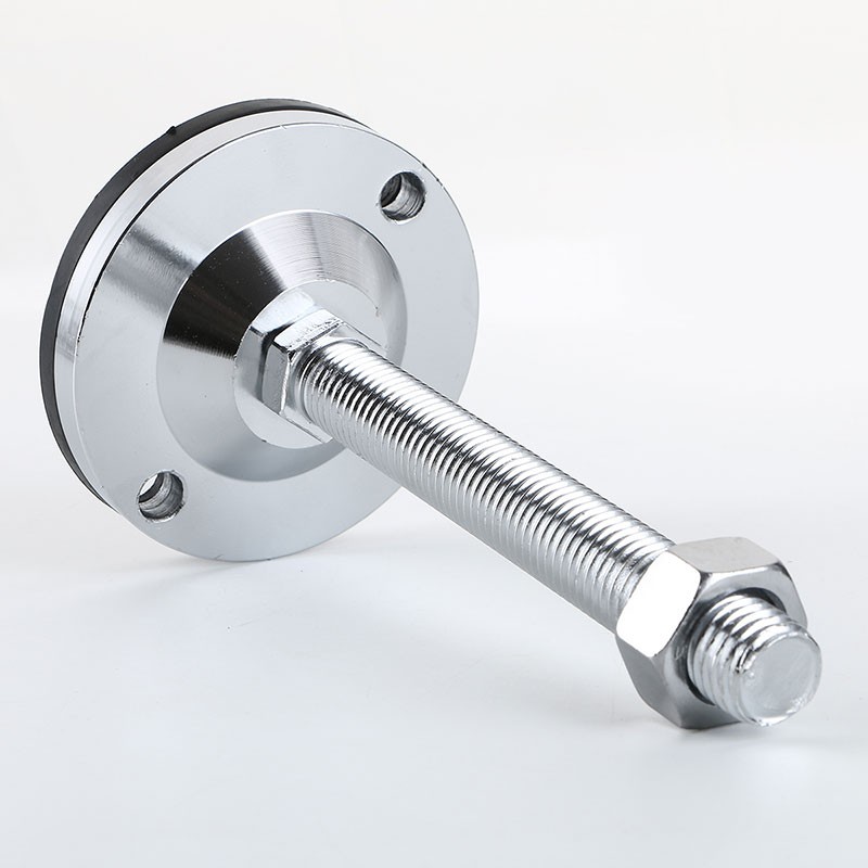 黑胶D150双孔自动化设备重型金属地脚碳钢镀铬调节脚蹄支撑脚