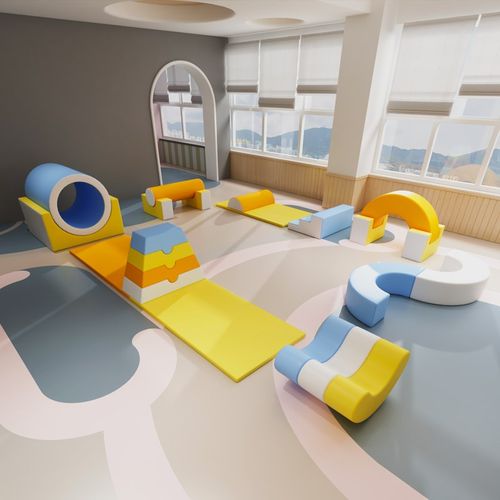 早教中心软体组合室内亲子大厅攀爬玩具宝宝感统训练器材软包爬滑