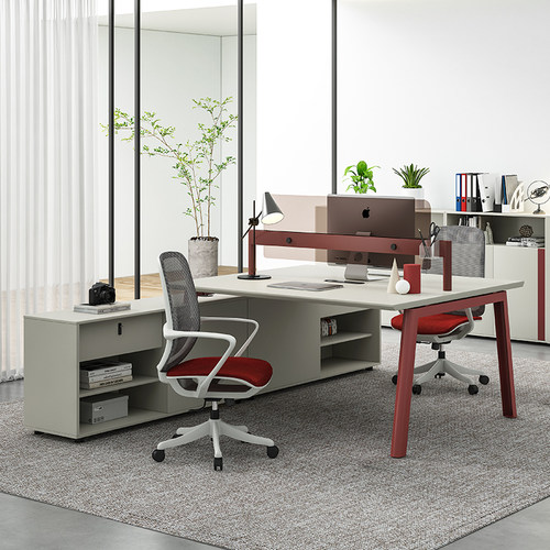 捷奥双人工作位员工电脑桌办公家具支持定制屏风办公桌椅组合简约