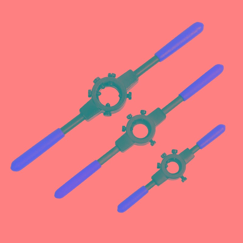 圆板牙扳手公制绞手高硬度手动攻牙攻丝工具圆板牙架绞手架绞丝器