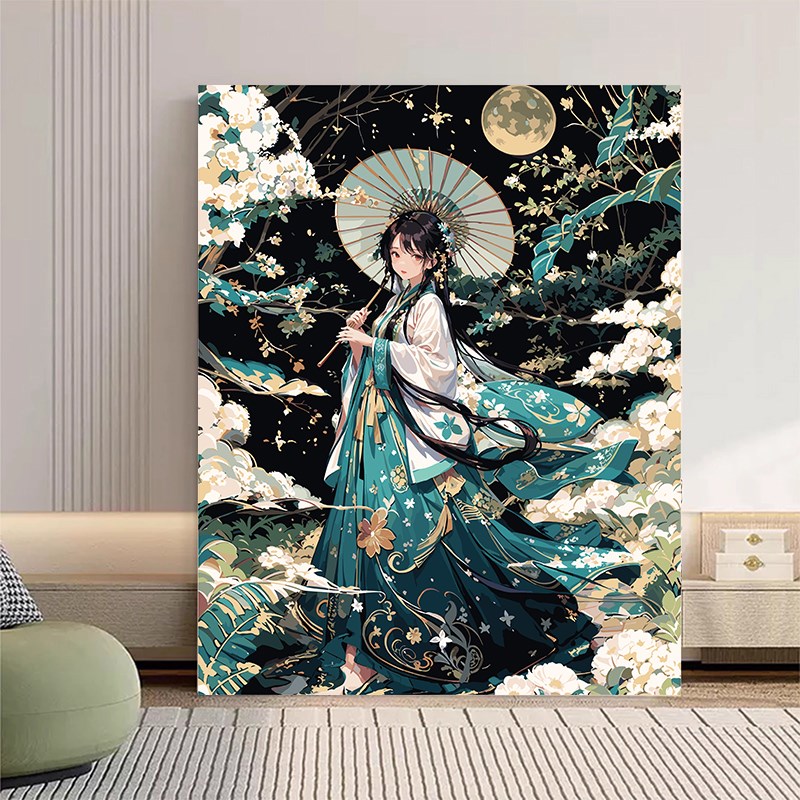 宝藏湾数字油画高还原42色DIY填充治愈系可爱丙烯解压手工装饰画