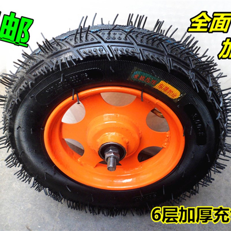 3.00-8独轮充气轮14寸13寸工矿轮子/300-8力车轮车胎下脚