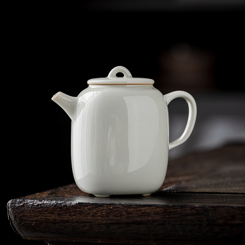 草木灰四方壶茶壶泡茶中式功夫茶具单壶家用陶瓷仿古壶手工急须壶