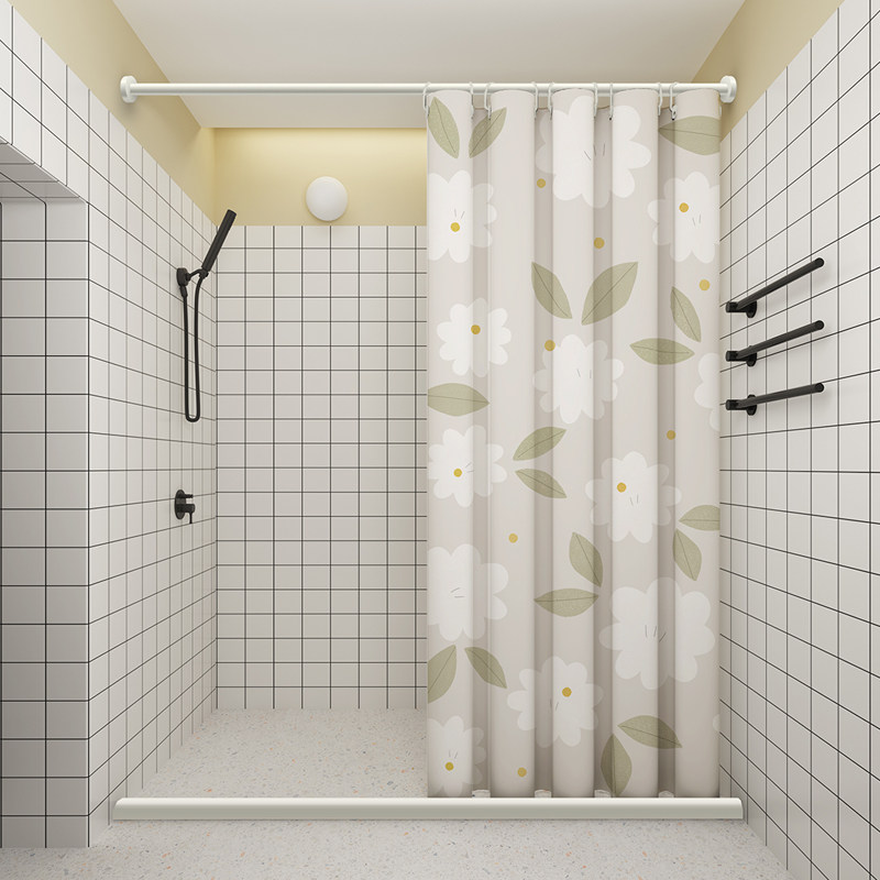浴帘防水布卫生间隔断洗澡防霉挂帘子浴室淋浴磁吸套装免打孔复古,家庭/个人清洁工具,浴帘,淘宝优惠券,粉丝福利购,淘宝优惠卷