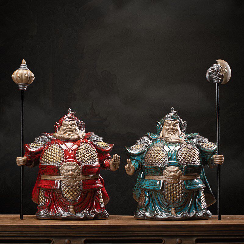 久造陶瓷大号门神哼哈二将中式摆件创意家居客厅门口装饰乔迁礼品