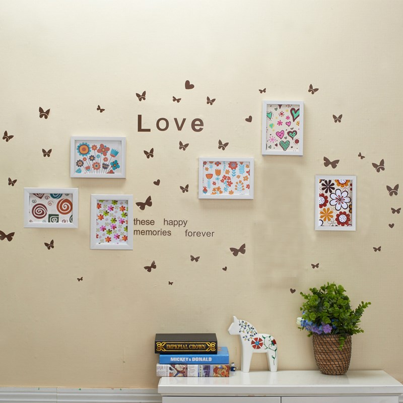 小8框相片墙客厅悬挂相框墙 创意组合照片墙简约组合现代创意