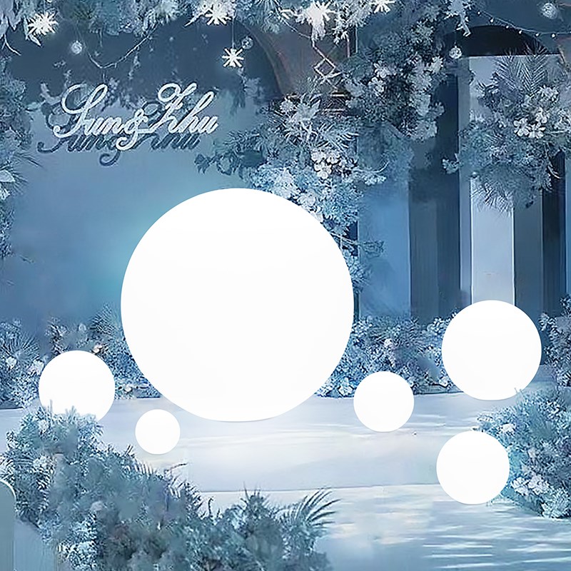 新款婚庆婚礼路引灯舞台发光圆球道具酒店拍照现场布置灯饰月球灯