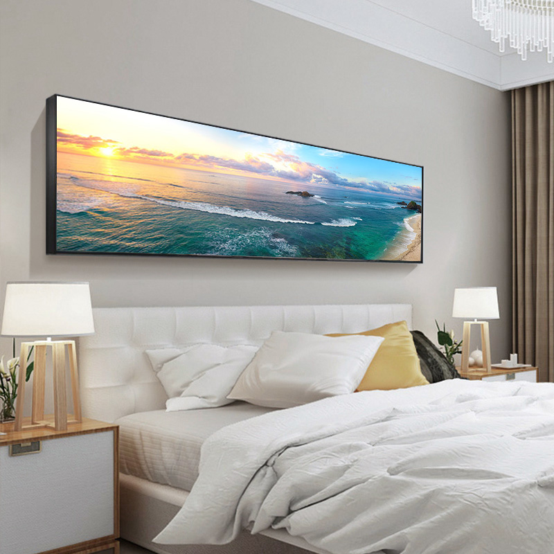床头挂画现代免打孔房间装饰画海边海景客厅卧室酒店客房公寓壁画