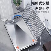 不锈钢狗厕所中大型犬防踩屎自动冲水通下水道宠物狗尿便盆小型犬