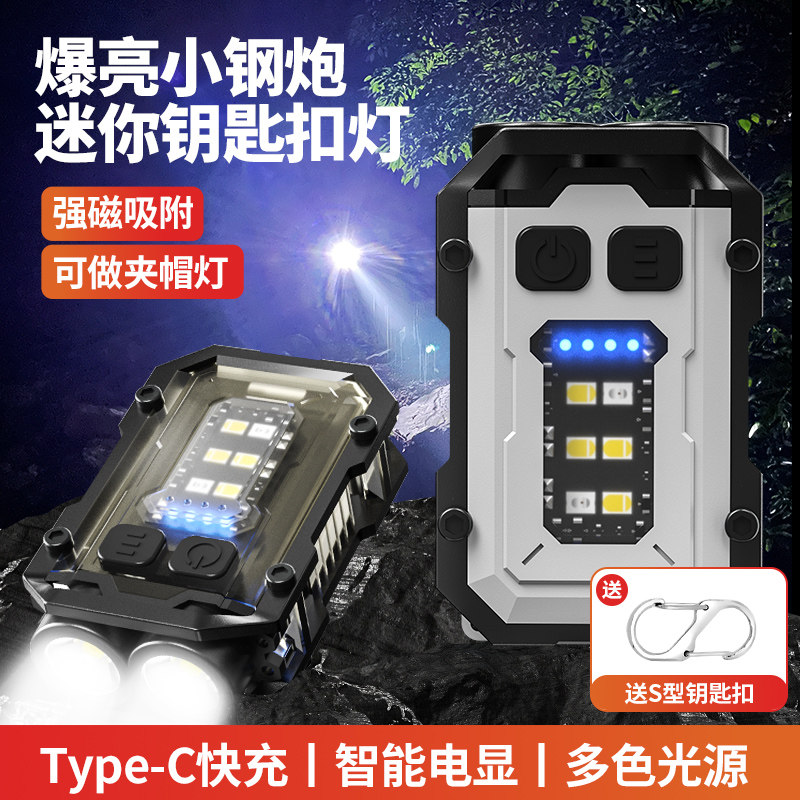 探长2024新款小头灯超长续航强光超亮充电LED头戴钓鱼专用夹帽灯