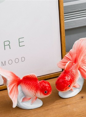 鸿运当头鱼缸造景装饰小摆件家居客厅茶几办公室书桌面迷你装饰品