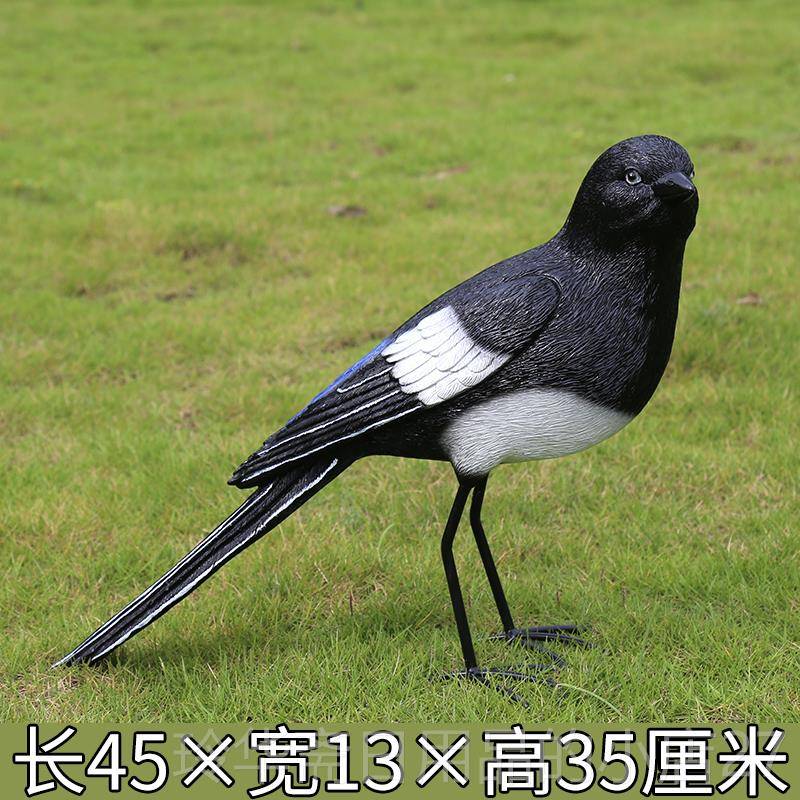 高档假鸟 仿真鸟 摆树脂小装饰件仿真喜鹊鸟塑 庭院装饰 花园摆雕