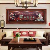 高档家和万事兴挂画 画立体实木玉雕大 墙饰画 画中式 客沙发厅景装