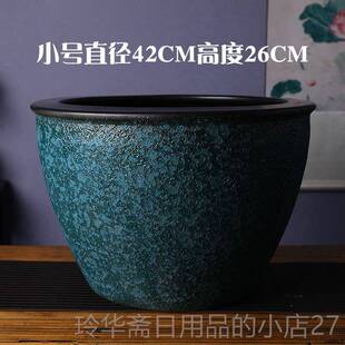 高档景德镇粗陶瓷鱼缸睡莲盆莲花大陶缸碗花水池庭院彷盆石大水莲