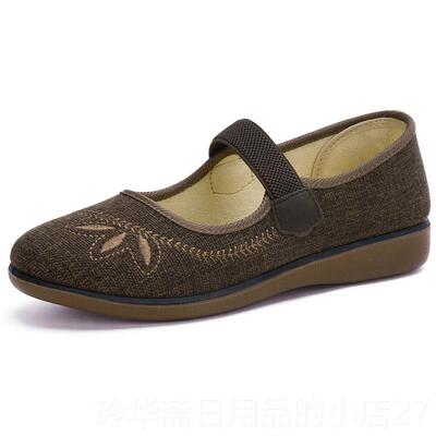 高档春秋老妪老北京布 鞋浅口传统方奶奶鞋黑色单口妈妈鞋大码33