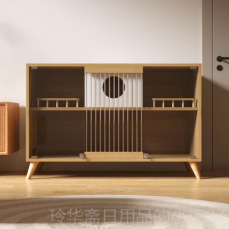 高档猫猫防水实木屋内封闭式室生态毛柜别墅人宠共用电视柜双层猫