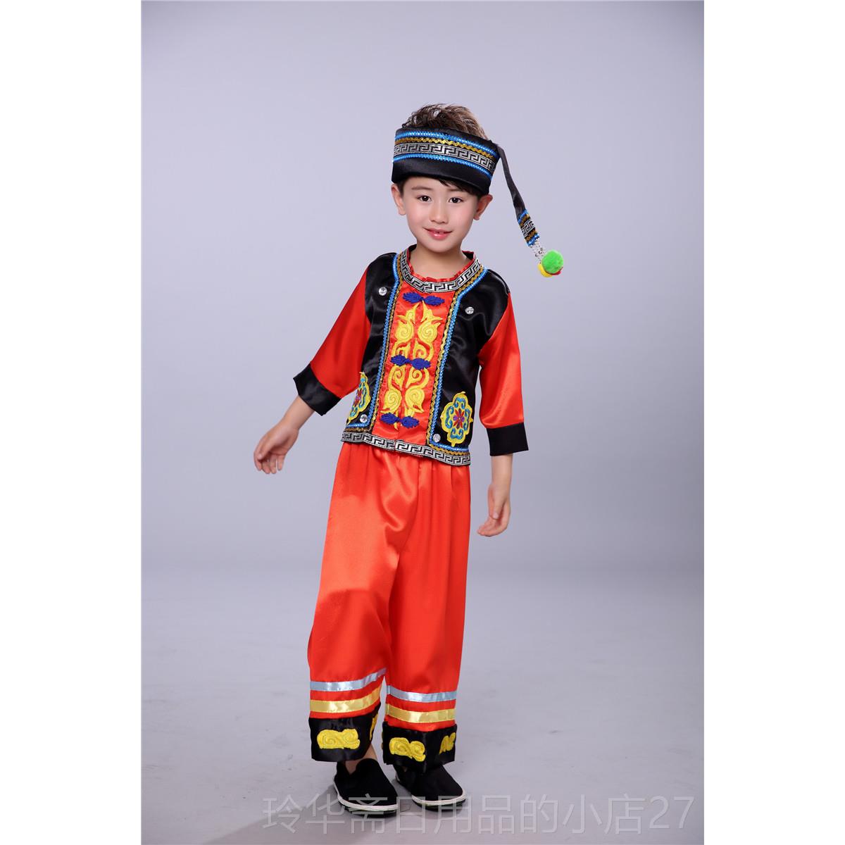 高档新款少数民族服童装饰儿童苗族幼服儿园男衣服壮族表演傣族演