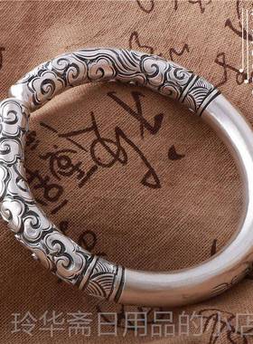 高档齐天大圣紧箍情镯定海神针纯银如意金咒箍棒手999足银手侣工