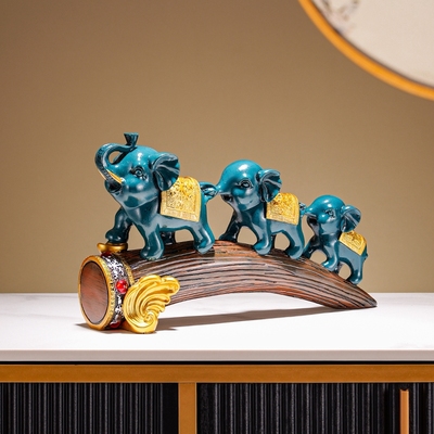 招财大象摆件客厅酒柜电视柜创意家居小象装饰品办公室桌面工艺品