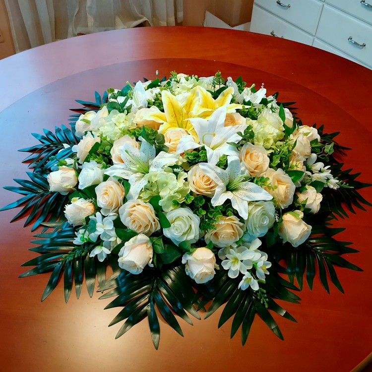 酒店圆形大餐桌摆放装饰花艺转盘摆放插花饭店餐厅摆放仿真花摆台,家居饰品,仿真花/假花,淘宝优惠券,粉丝福利购,淘宝优惠卷